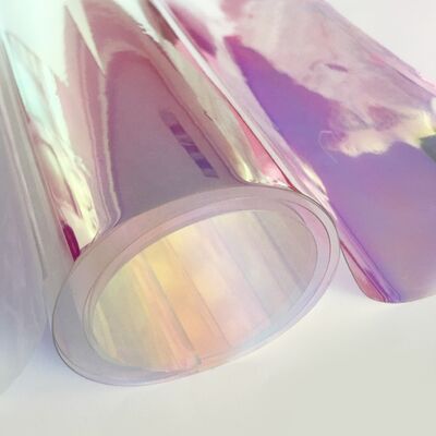 رقاقة بلاستيكية من فيلم PVC الشفاف القوس قزحية ثنائية الحمراء للطلاء المطري والديكور
