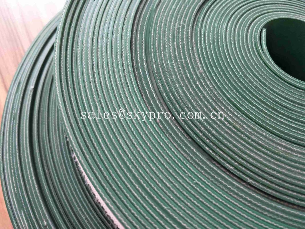 Food Grade PVC Cleat 4mm Flat Rubber Conveyor Belting Durable Straight Grain